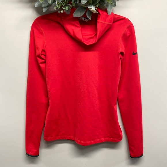 Nike Pro Dri Fit Long Sleeve Turtleneck Top Red S - Picture 1 of 16